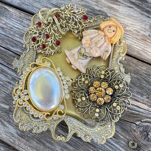Vintage Jewelry Craft Lot Broken Brooches Brooch Lot Crafting Jewelry Scrap Jewe